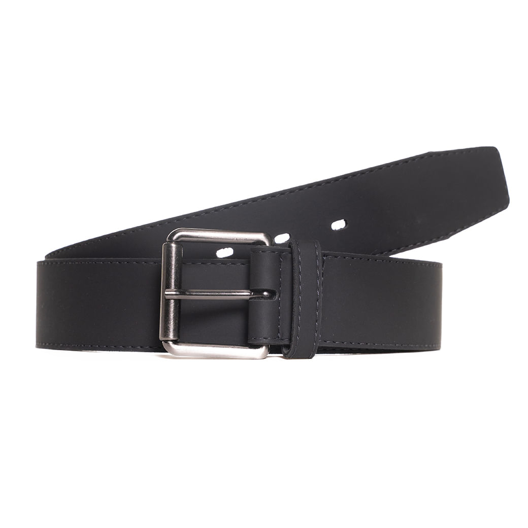 Cinto social masculino Couro Mania preto em PU com fivela de metal
